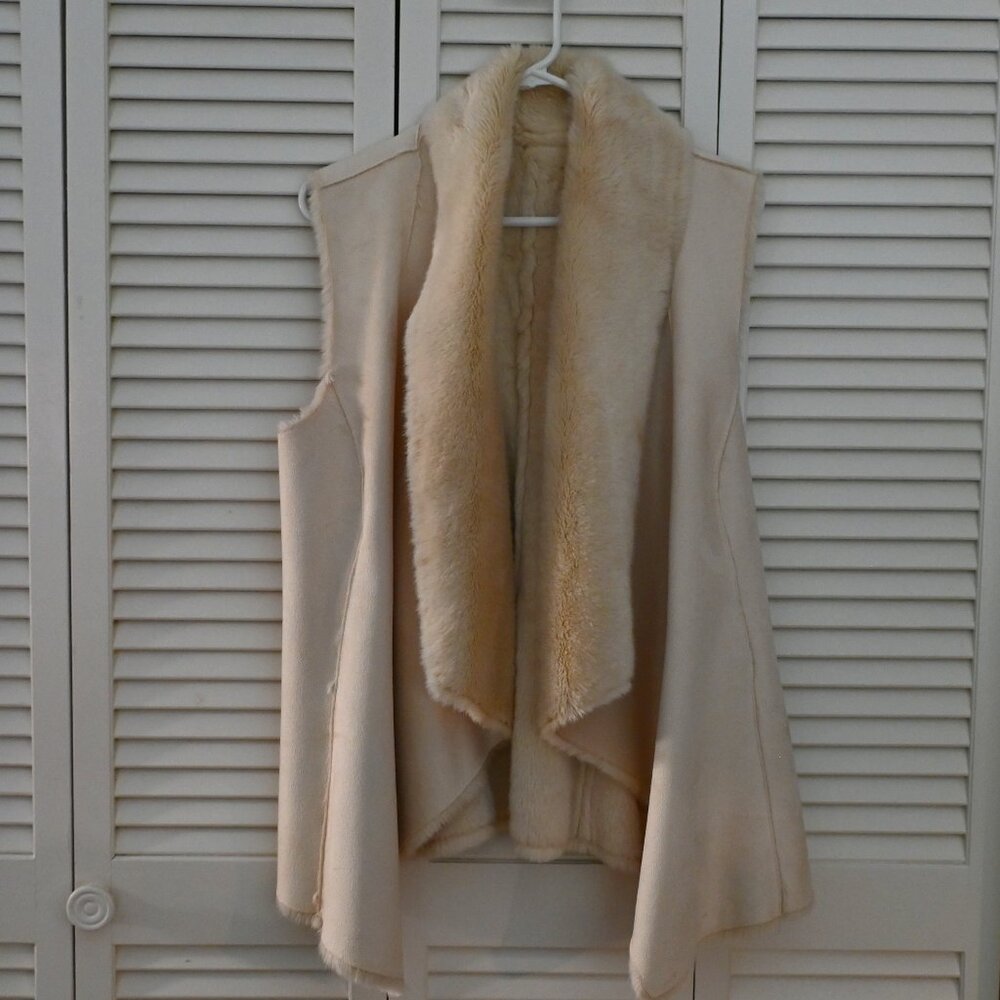 Faux Suede and Fur Vest